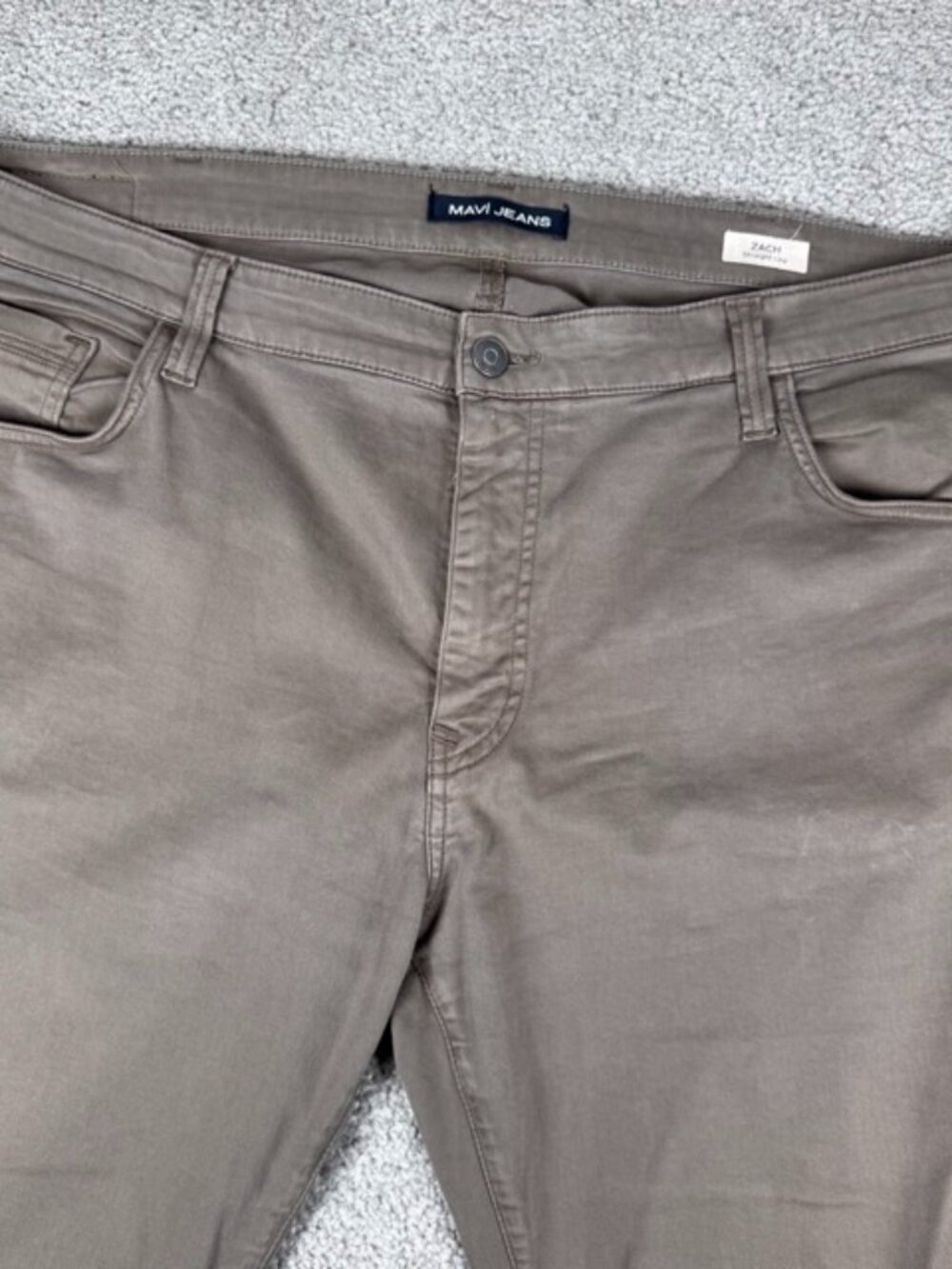 Mavi Jeans Zach Straight Leg Pants 44x30 Khaki Chino Casual Stretch Lightweight